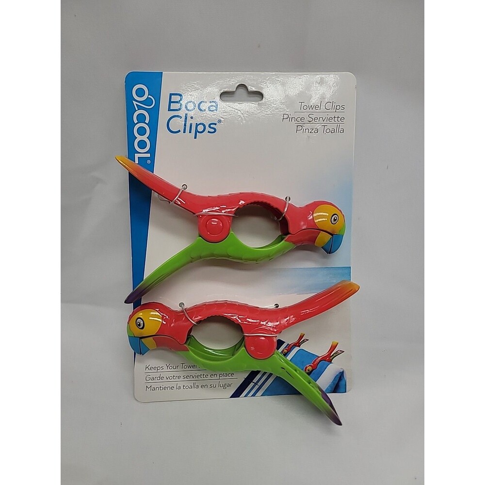 O2COOL Parrot Boca Clips Beach Towel Holders Set of 2 Pool Boat NEW